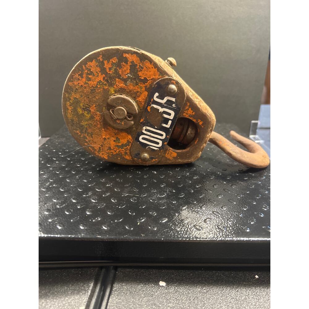 Antique block and tackle vintage pulley